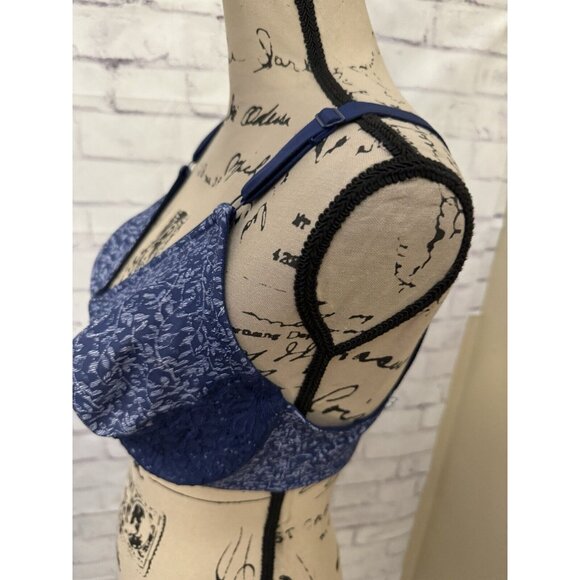 Warner’s 38D Signature Support Blue Floral Lace Underwire Bra 05001X‎ - Picture 2 of 8